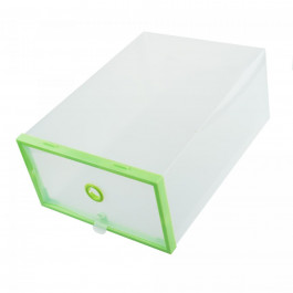 Пластиковый складной контейнер для хранения обуви и мелочей, салатовый