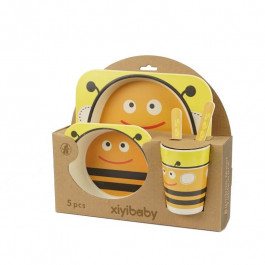Детская бамбуковая посуда мир животных, 5 предметов, пчелка