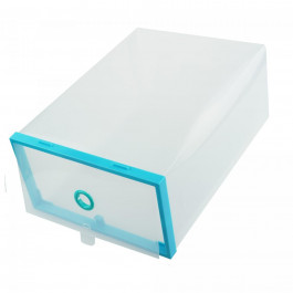 Пластиковый складной контейнер для хранения обуви и мелочей, голубой