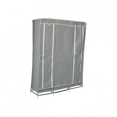 Складной шкаф для одежды, тканевый шкаф  (3 секции), серый