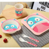 Детская бамбуковая посуда мир животных, 5 предметов, пчелка