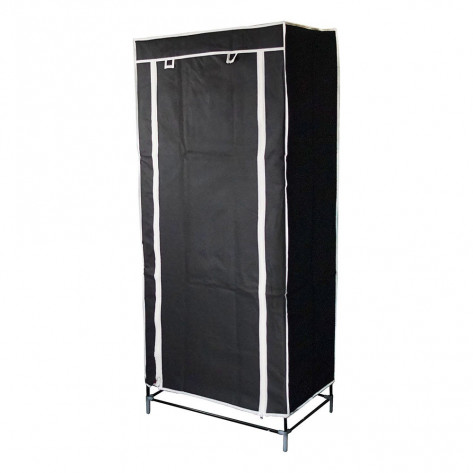 Складной шкаф для одежды, тканевый шкаф (1 секция), черный