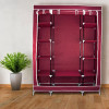 Складной шкаф для одежды, тканевый шкаф  (3 секции), бордовый
