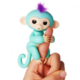 Интерактивная обезьянка на палец Fingerlings Baby Monkey (Фингерлингс Бейби Манки), бирюзовый