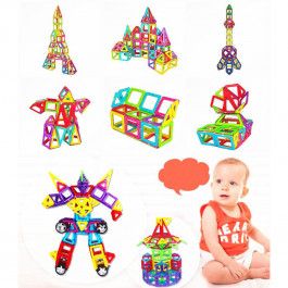 Развивающий детский магнитный конструктор MagKiss, магнитные блоки 130 деталей (аналог Магформерс)