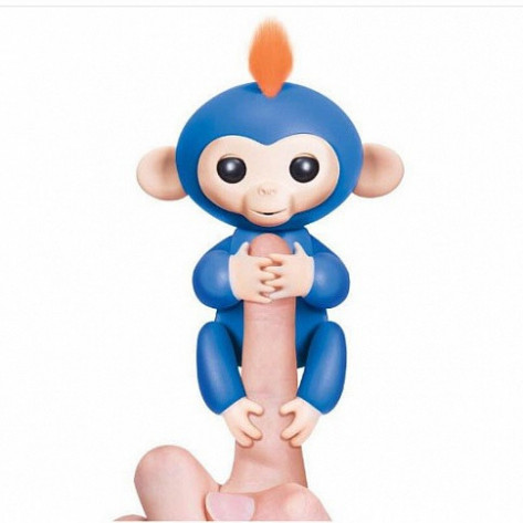 Интерактивная обезьянка на палец Fingerlings Baby Monkey (Фингерлингс Бейби Манки), голубой