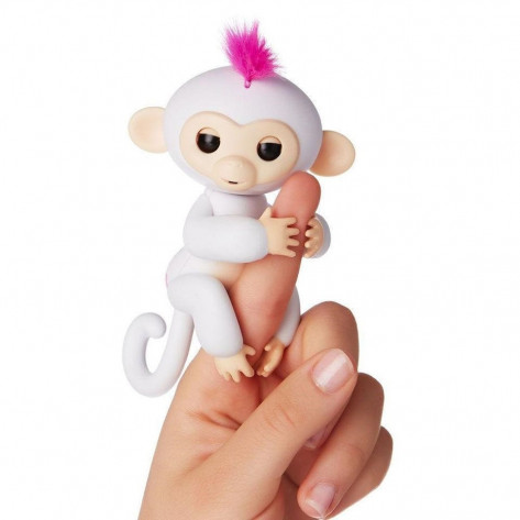 Интерактивная обезьянка на палец Fingerlings Baby Monkey (Фингерлингс Бейби Манки), серый