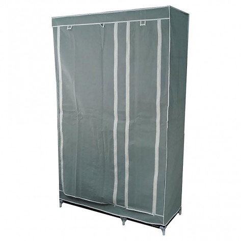 Складной шкаф для одежды, тканевый шкаф  (2 секции), серый