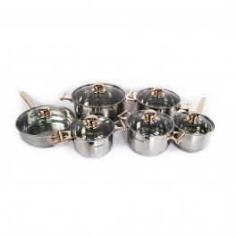 Набор кастрюль 12 предметов (декор Золото)