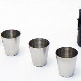 Набор походных рюмок, металлические стаканы с чехлом 6 шт.